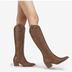 Western style knee high boot